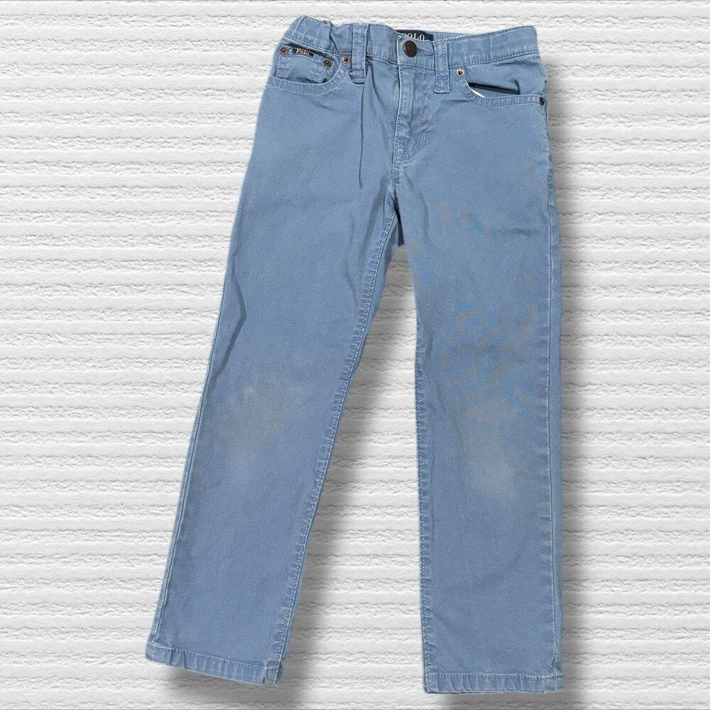 Polo Ralph Lauren Boys Pants Blue Adjustable Waist Chino Style 4T Play Condition